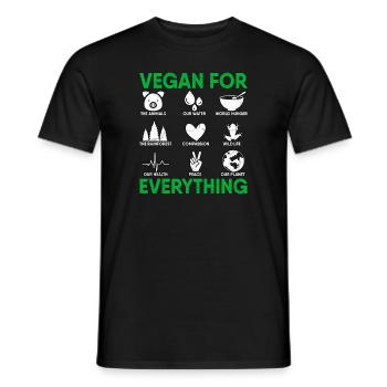 Vegan For Everything Plant Vegetarian Diet Veggies - Men's T-Shirt - black - Front - AI Model Male 178 light (178cm)