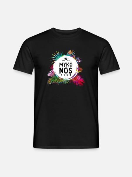 Mykonos Tour Bunt - Männer T-Shirt - Schwarz
