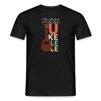 Guitar Ukelele Player Electric Guitar Bass Musicgu - Men's T-Shirt - black - Front - AI Model Male 178 light (178cm)