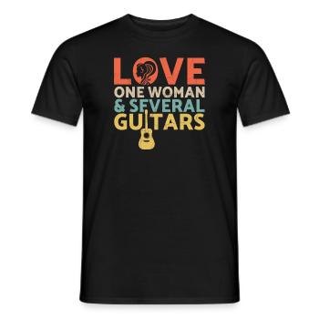 Guitar Bass Player Electric Guitar Acoustic Musicg - Männer T-Shirt - Schwarz - Vorne - AI Model Male 178 light (178cm)