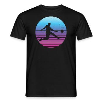 Men's Football Playing Women's Football Spit - Men's T-Shirt - black - Front - AI Model Male 178 light (178cm)