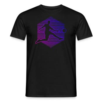 Men's Football Footballers Playing Football - Men's T-Shirt - black - Front - AI Model Male 178 light (178cm)