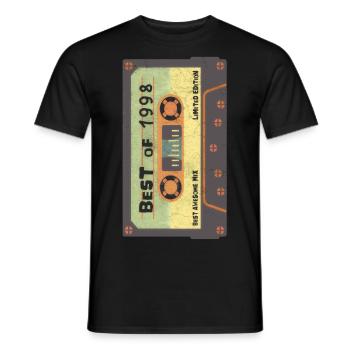 1998 Cadeau d’anniversaire - T-shirt homme - noir - Devant - AI Model Male 178 light (178cm)