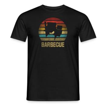BBQ Time Barbecue Grilling Retro Vintage - Men's T-Shirt - black - Front - AI Model Male 178 light (178cm)