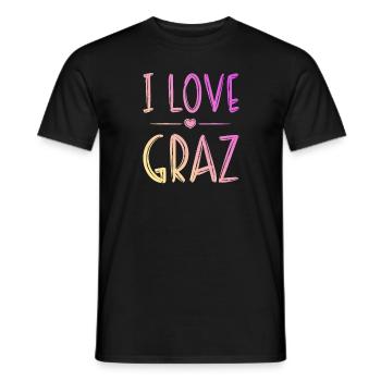 I Love Graz - Männer T-Shirt - Schwarz - Vorne - AI Model Male 178 light (178cm)