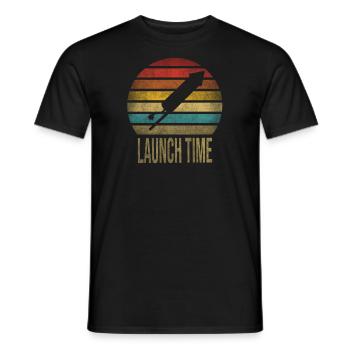 Fireworks Boom Rocket Going Up Launch Retro - Männer T-Shirt - Schwarz - Vorne - AI Model Male 178 light (178cm)