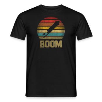 Fireworks Boom Rocket Going Up Launch Retro - Men's T-Shirt - black - Front - AI Model Male 178 light (178cm)