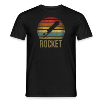 Fireworks Boom Rocket Going Up Launch Retro - Männer T-Shirt - Schwarz - Vorne - AI Model Male 178 light (178cm)