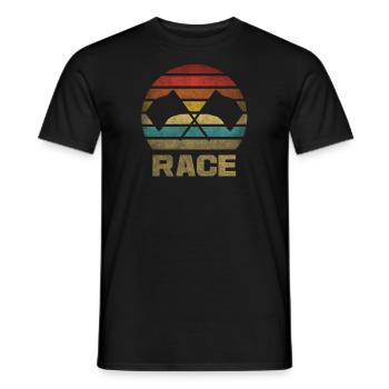 Drapeaux Voitures de course Race Flag Speed Retro Vintage - T-shirt homme - noir - Devant - AI Model Male 178 light (178cm)