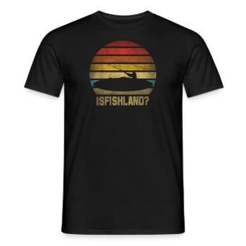 Fishing Fisherman Fisherwoman Fisher Retro Vintage - Men's T-Shirt - black - Front - AI Model Male 178 light (178cm)