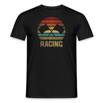 Drapeaux Voitures de course Race Flag Speed Retro Vintage - T-shirt homme - noir - Devant - AI Model Male 178 light (178cm)