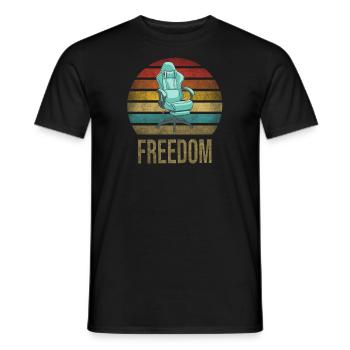 Gaming Chair Gamer Sit Down In Freedom Kingdom - Männer T-Shirt - Schwarz - Vorne - AI Model Male 178 light (178cm)