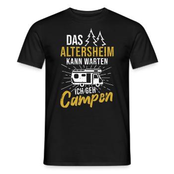 Camping Rentner Wohnmobil Camper Ruhestand - Männer T-Shirt - Schwarz - Vorne - AI Model Male 178 light (178cm)