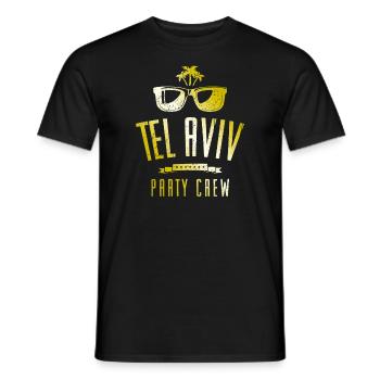 Tel Aviv Party Crew - Men's T-Shirt - black - Front - AI Model Male 178 light (178cm)