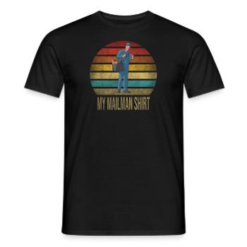 Courrier de livraison Mailman Vous avez été servi - T-shirt homme - noir - Devant - AI Model Male 178 light (178cm)