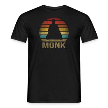 Monk Buddhist Monk Buddhism Meditation - Männer T-Shirt - Schwarz - Vorne - AI Model Male 178 light (178cm)
