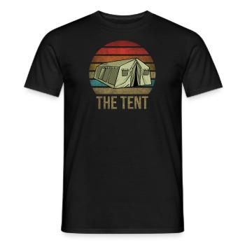 Military Tent Army Retro Sunset Vintage - Men's T-Shirt - black - Front - AI Model Male 178 light (178cm)