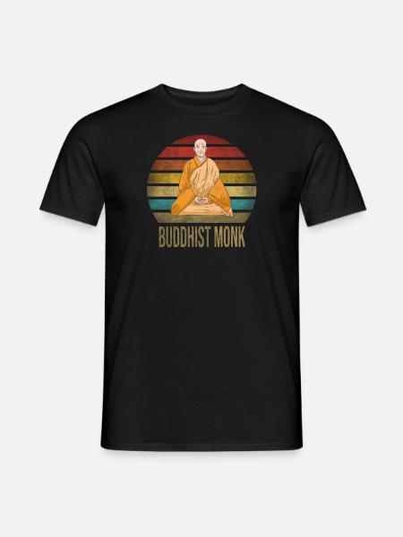Monk Buddhist Monk Buddhism Meditation - Men's T-Shirt - black