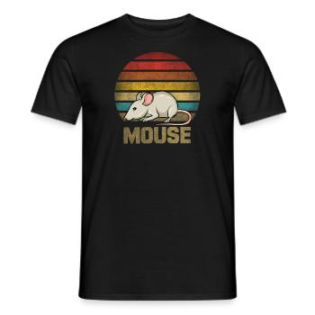 Mouse Animal Retro Sunset Vintage - Men's T-Shirt - black - Front - AI Model Male 178 light (178cm)