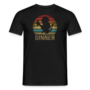Monkey Eating Banana Dinner Retro Sunset - Men's T-Shirt - black - Front - AI Model Male 178 light (178cm)