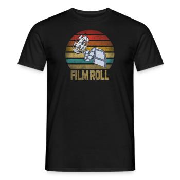 Movie Film Roll Cinema Retro Sunset - Männer T-Shirt - Schwarz - Vorne - AI Model Male 178 light (178cm)