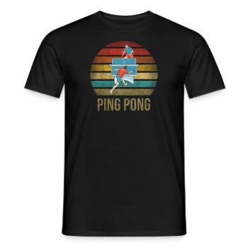 Ping Pong Table Tennis King of the Table - Men's T-Shirt - black - Front - AI Model Male 178 light (178cm)