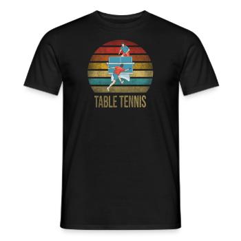 Ping Pong Table Tennis King of the Table - Men's T-Shirt - black - Front - AI Model Male 178 light (178cm)