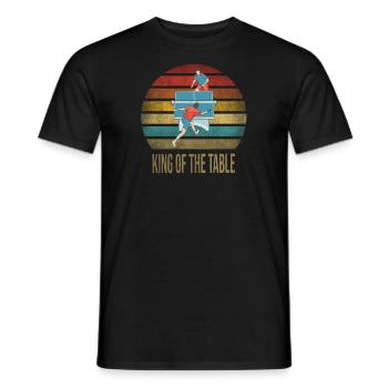 Ping Pong Table Tennis King of the Table - Men's T-Shirt - black - Front - AI Model Male 178 light (178cm)