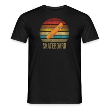 Skateboard Skate Or Die Retro Sunset - Männer T-Shirt - Schwarz - Vorne - AI Model Male 178 light (178cm)
