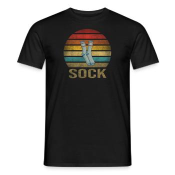 Sock Life Socks Retro Sunset Vintage - Men's T-Shirt - black - Front - AI Model Male 178 light (178cm)