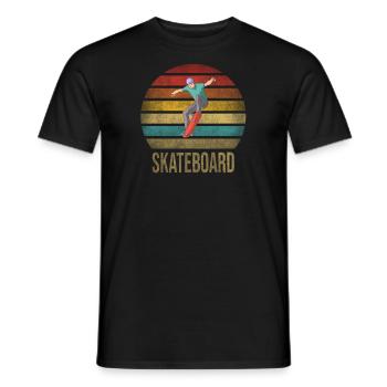 Skateboard Skate Or Die Retro Sunset - Männer T-Shirt - Schwarz - Vorne - AI Model Male 178 light (178cm)