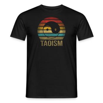 Taosim Yin & Yang Zen Retro Coucher de soleil - T-shirt homme - noir - Devant - AI Model Male 178 light (178cm)