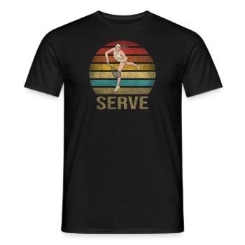 Tennis Player Let's Play Serve Served Sunset - Men's T-Shirt - black - Front - AI Model Male 178 light (178cm)