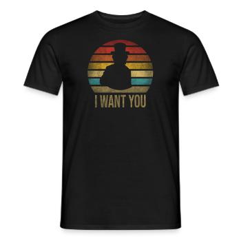 American State I Want You USA - Men's T-Shirt - black - Front - AI Model Male 178 light (178cm)