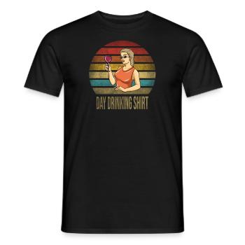 Boire du vin Fun Alcohol Woman Retro Sunset - T-shirt homme - noir - Devant - AI Model Male 178 light (178cm)