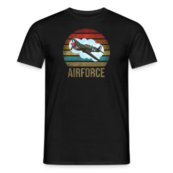 Avion Historique Seconde Guerre mondiale Pilote volant Seconde Guerre mondiale - T-shirt homme - noir - Devant - AI Model Male 178 light (178cm)