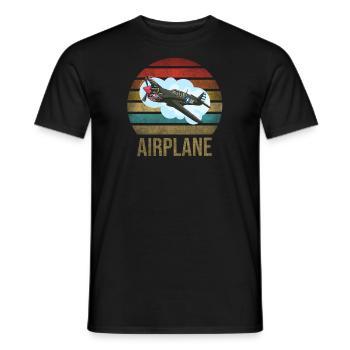 Avion Historique Seconde Guerre mondiale Pilote volant Seconde Guerre mondiale - T-shirt homme - noir - Devant - AI Model Male 178 light (178cm)