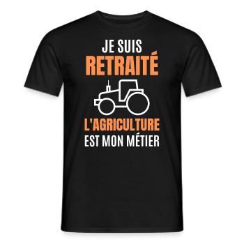 Je suis retraité l'agriculture est mon métier - T-shirt homme - noir - Devant - AI Model Male 178 light (178cm)