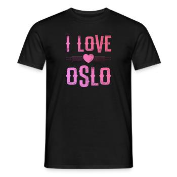 I Love Oslo - Männer T-Shirt - Schwarz - Vorne - AI Model Male 178 light (178cm)