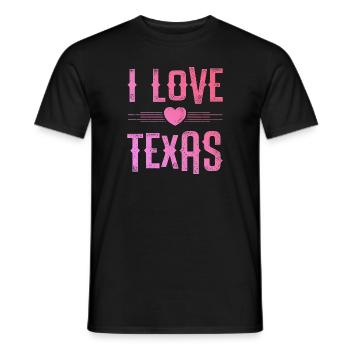 I Love Texas - Men's T-Shirt - black - Front - AI Model Male 178 light (178cm)