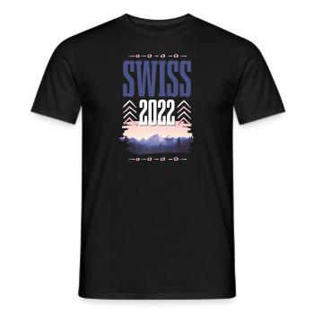 Swiss 2022 - Männer T-Shirt - Schwarz - Vorne - AI Model Male 178 light (178cm)