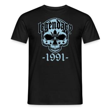 Legendär seit 1991 - Totenkopf | Farben änderbar - Männer T-Shirt - Schwarz - Vorne - AI Model Male 178 light (178cm)