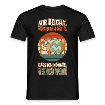 Faultier Chillen Faul Müde Lustlos Spruch Lustig - Männer T-Shirt - Schwarz - Vorne - AI Model Male 178 light (178cm)