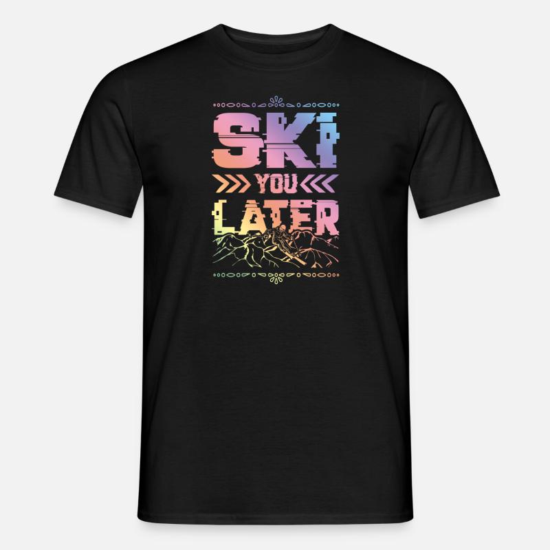 ski skiing - Männer T-Shirt - Schwarz