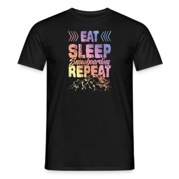 Manger dormir Snowboard Répéter - T-shirt homme - noir - Devant - AI Model Male 178 light (178cm)