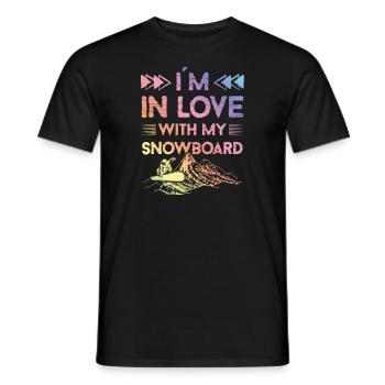 love Snowboarding - Männer T-Shirt - Schwarz - Vorne - AI Model Male 178 light (178cm)