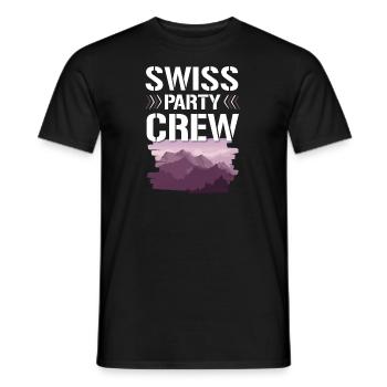 Swiss Party Crew - T-shirt homme - noir - Devant - AI Model Male 178 light (178cm)