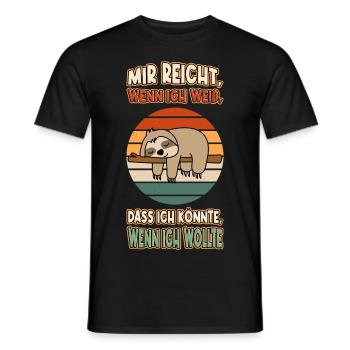 Faultier Chillen Faul Müde Lustlos Spruch Lustig - Männer T-Shirt - Schwarz - Vorne - AI Model Male 178 light (178cm)