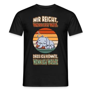 Elefant Chillen Faul Müde Lustlos Spruch Lustig - Männer T-Shirt - Schwarz - Vorne - AI Model Male 178 light (178cm)