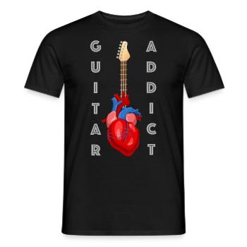 | accro aux guitares Guitare, Musique, École de musique - T-shirt homme - noir - Devant - AI Model Male 178 light (178cm)